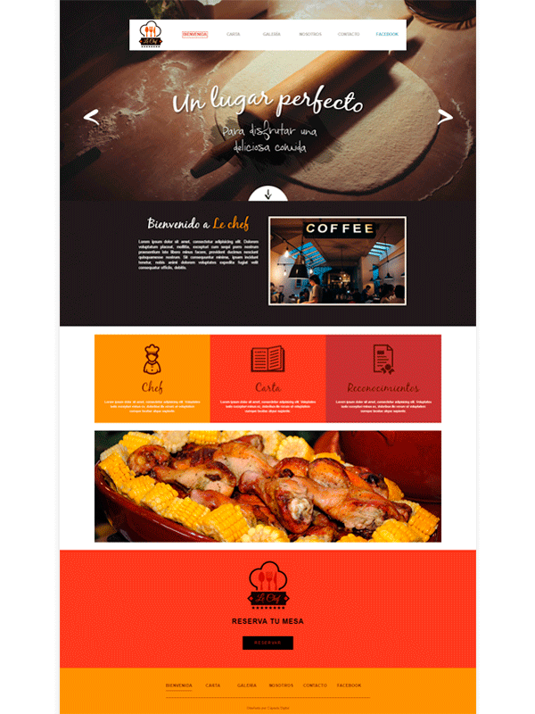 Página Web de Cápsula Digital|Restaurante