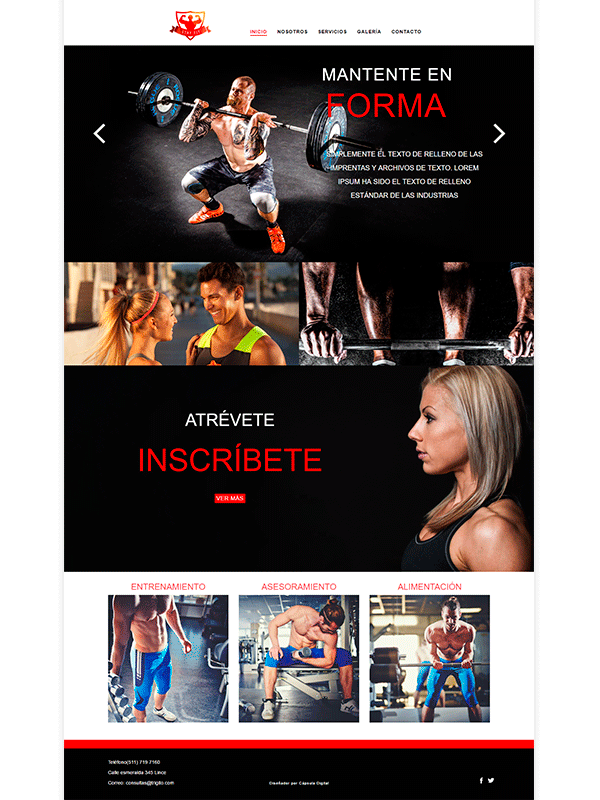 Página Web de Cápsula Digital|Gym