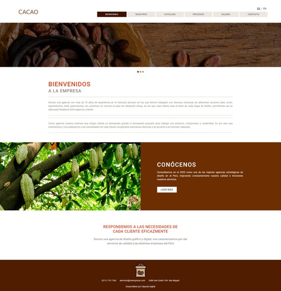 Página Web de Cápsula Digital|Cacao 4
